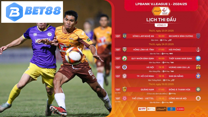 Lịch thi đấu vòng 11 V-League 2024/25 (Ảnh: VPF)